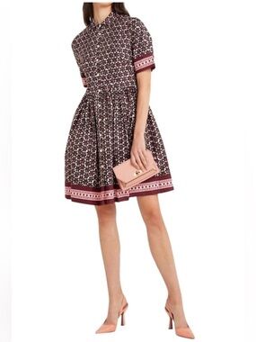 Kate Spade Floral Tile Cotton Poplin Shirtdress